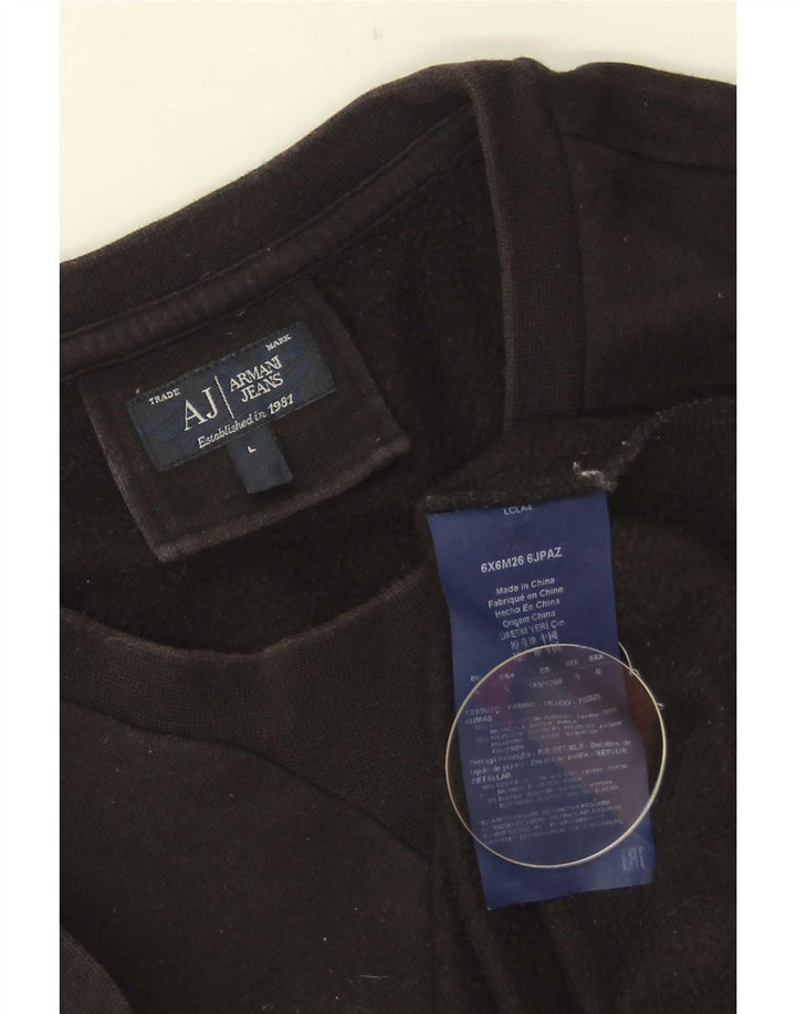 Męska bluza z grafiką Armani, duża, czarna, bawełniana