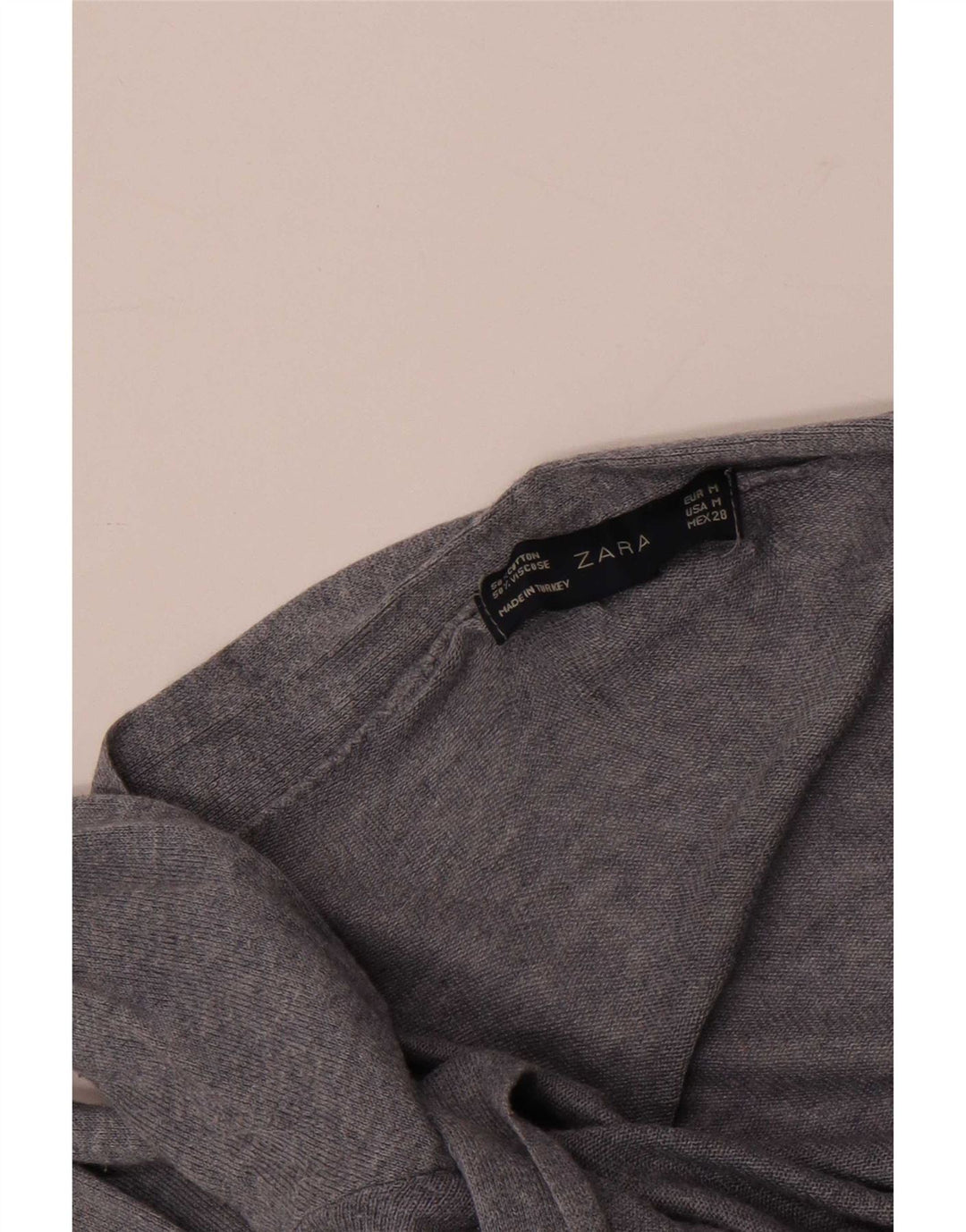 Sweter damski Zara z otwartym kardiganem UK 12, średni szary