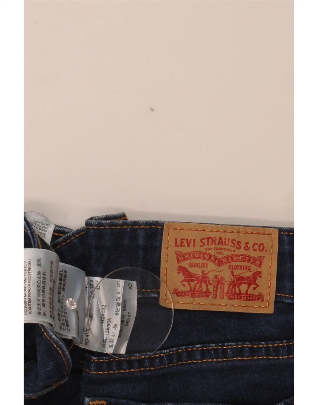 Damskie jeansy Levi's 715 Bootcut W24 L33 Niebieska bawełna