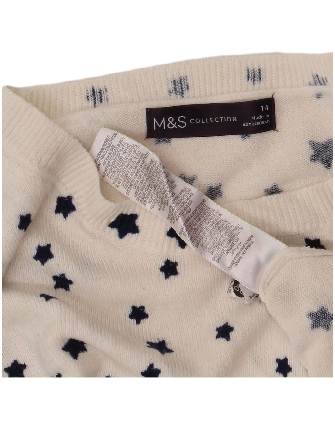Marks & Spencer Damski sweter z dekoltem w łódkę, UK 14, duży, biały