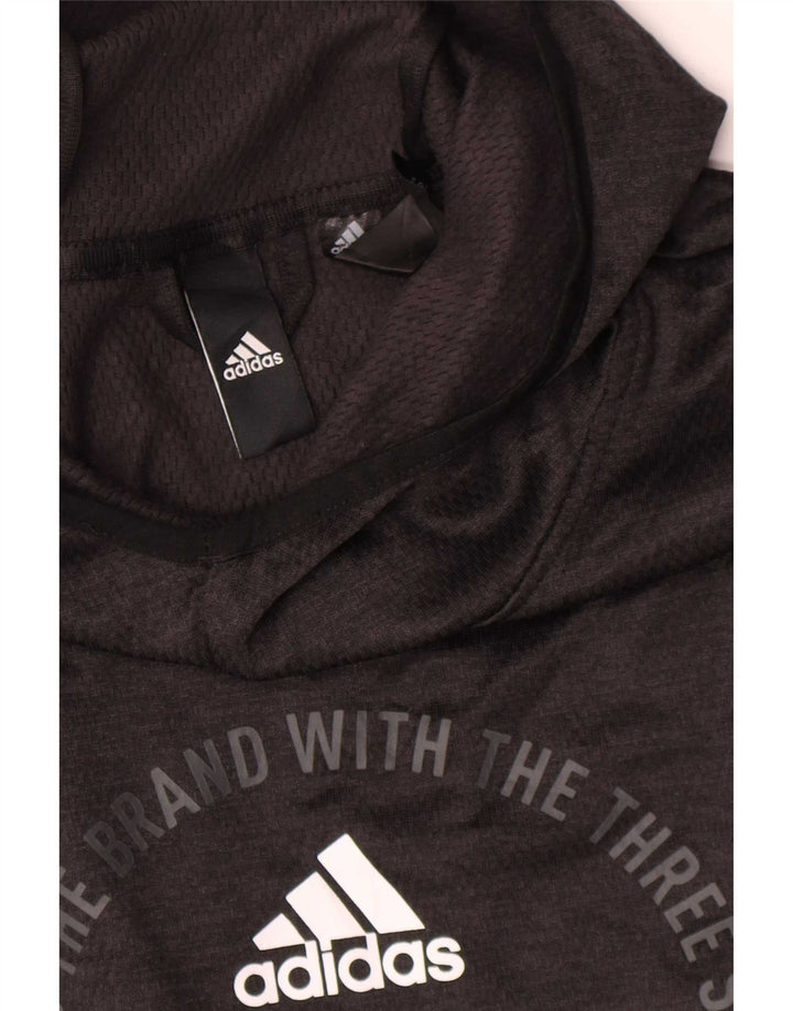 Męska bluza z kapturem Adidas Climawarm Graphic, średni czarny poliester