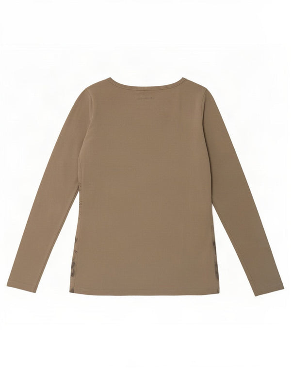 Damski top z grafiką Calvin Klein Jeans z długim rękawem, UK 10, mały, szary, bawełniany