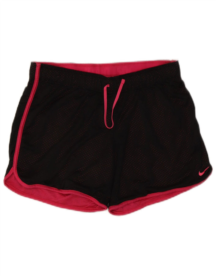 NIKE Womens Sport Shorts UK 12 Medium Black Polyester