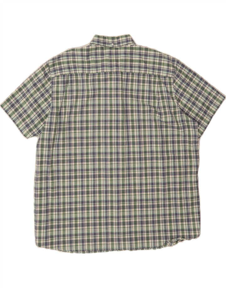 L.L.BEAN Mens Traditional Fit Short Sleeve Shirt 2XL Green Check Cotton