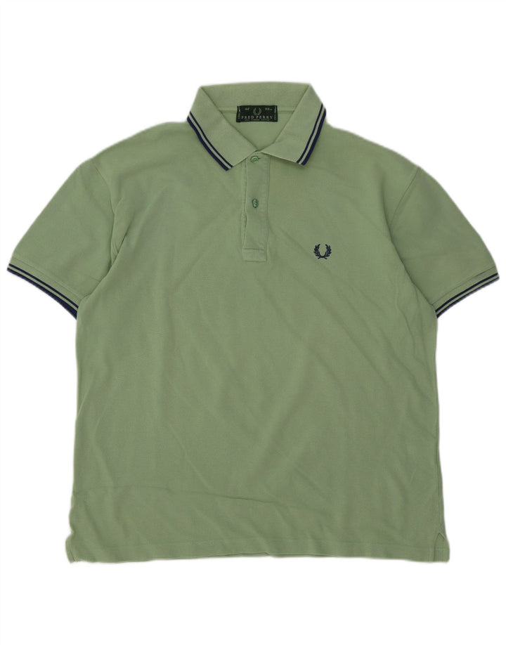 Męska koszulka polo Fred Perry, średnia zielona bawełna