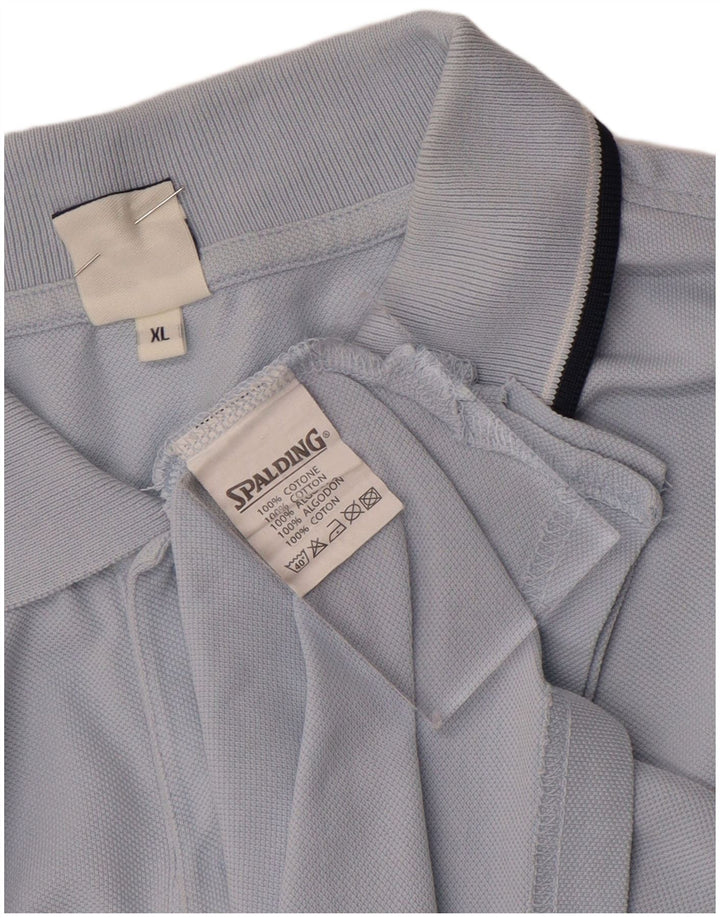 Męska koszulka polo Spalding z długim rękawem XL, niebieska, bawełniana