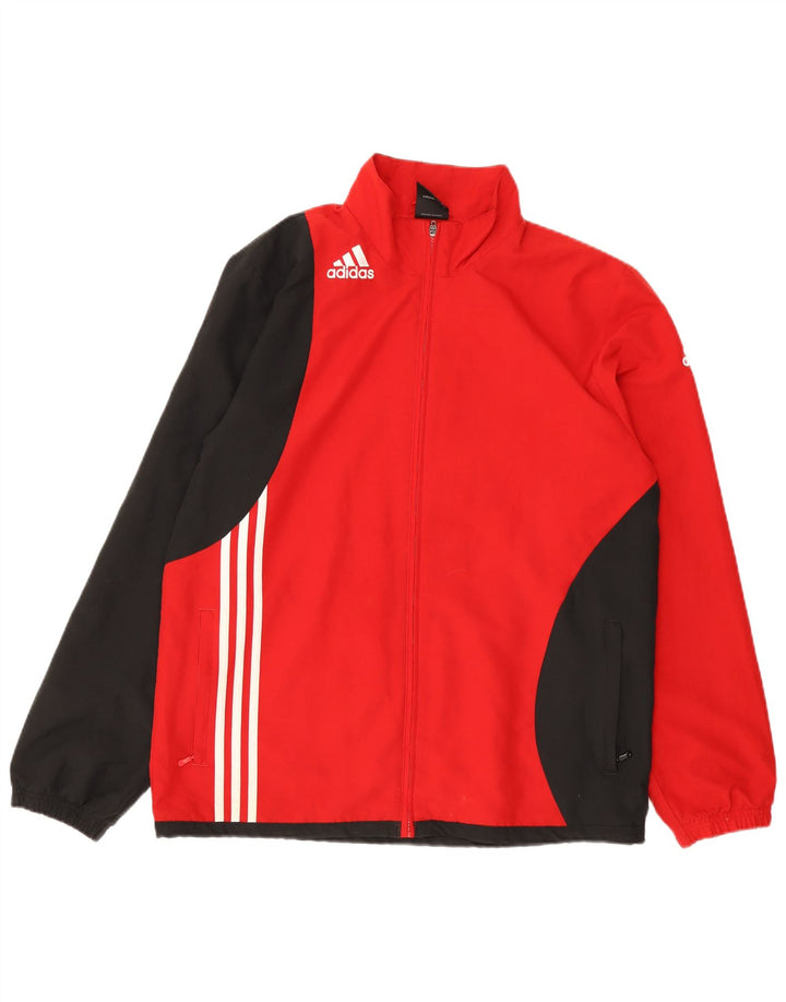 Adidas Męska bluza dresowa UK 42/44 Duży czerwony poliester z blokami kolorów