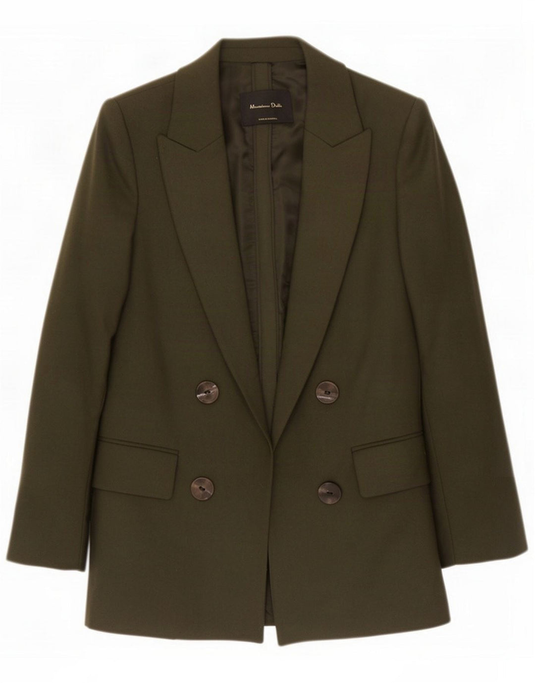 Massimo Dutti Damska marynarka otwarta EU 38 Mała wełna khaki