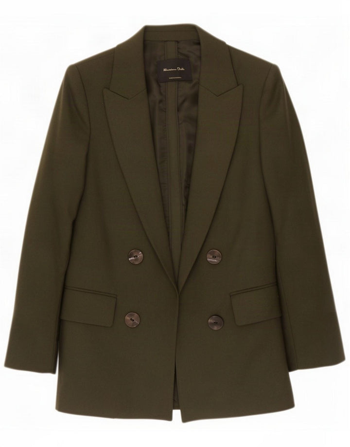 Massimo Dutti Damska marynarka otwarta EU 38 Mała wełna khaki