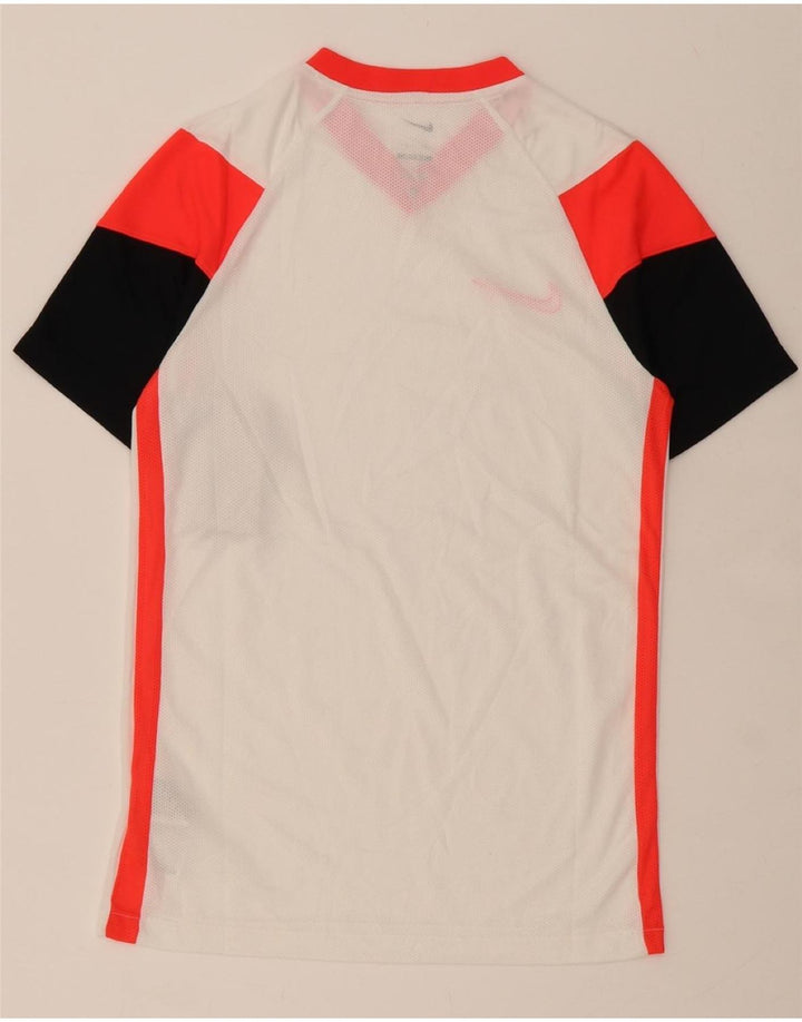 NIKE Mens Dri Fit Slim Fit T-Shirt Top Small White Colourblock Polyester Vintage Nike and Second-Hand Nike from Messina Hembry 