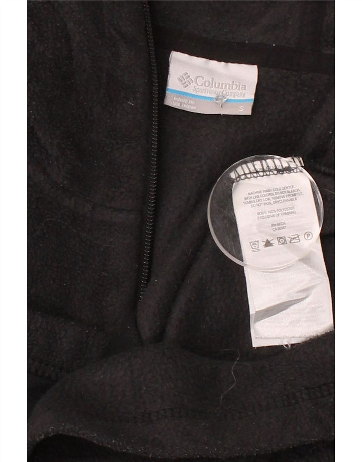 COLUMBIA Womens Hooded Fleece Jacket UK 10 Small Black Polyester Vintage Columbia and Second-Hand Columbia from Messina Hembry 