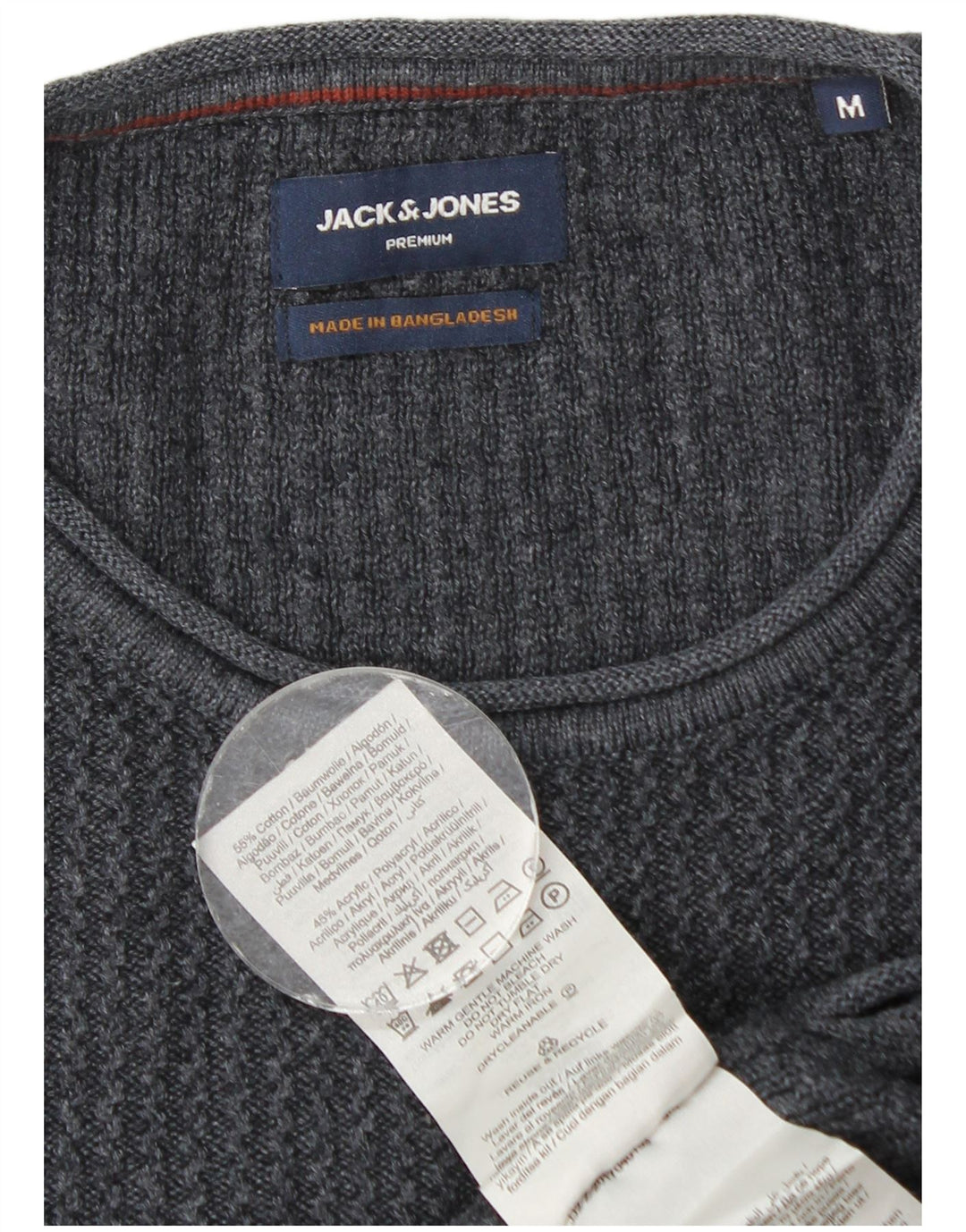 Męski sweter Jack & Jones z okrągłym dekoltem, średni granatowy, bawełniany