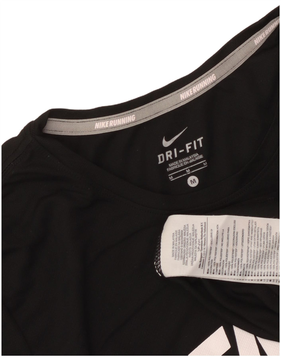 Damska koszulka Nike Dri Fit Graphic Top UK 12, średni czarny poliester