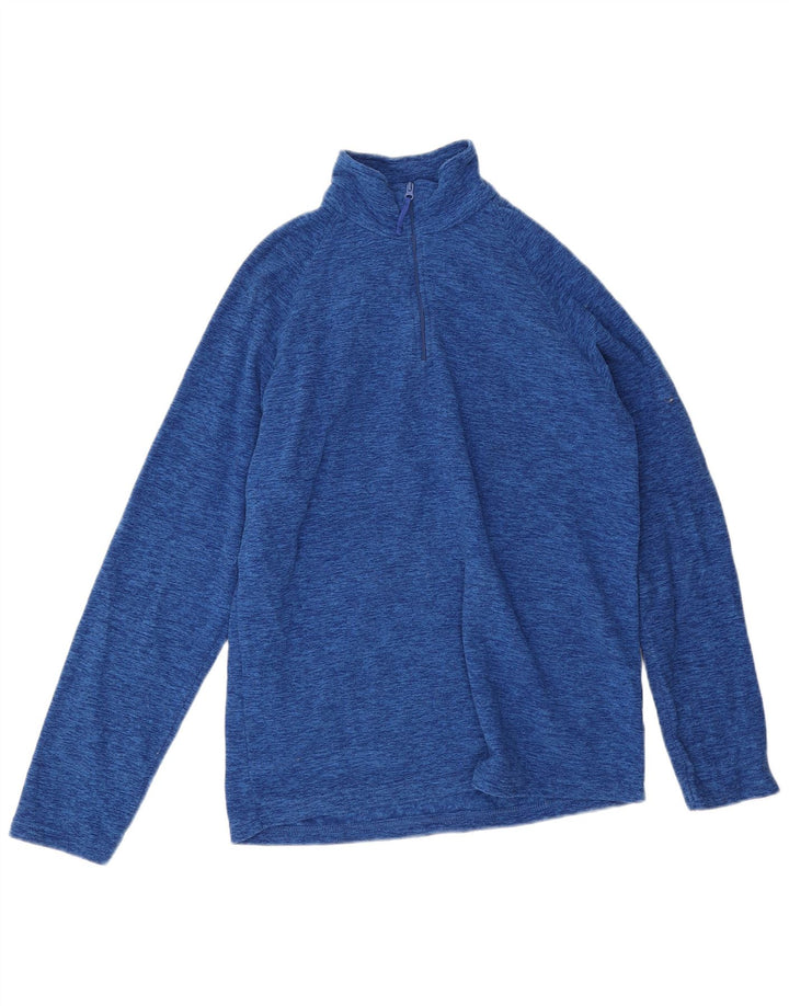 Męski sweter polarowy Mountain Warehouse z zamkiem błyskawicznym, mały, niebieski, nakrapiany poliester