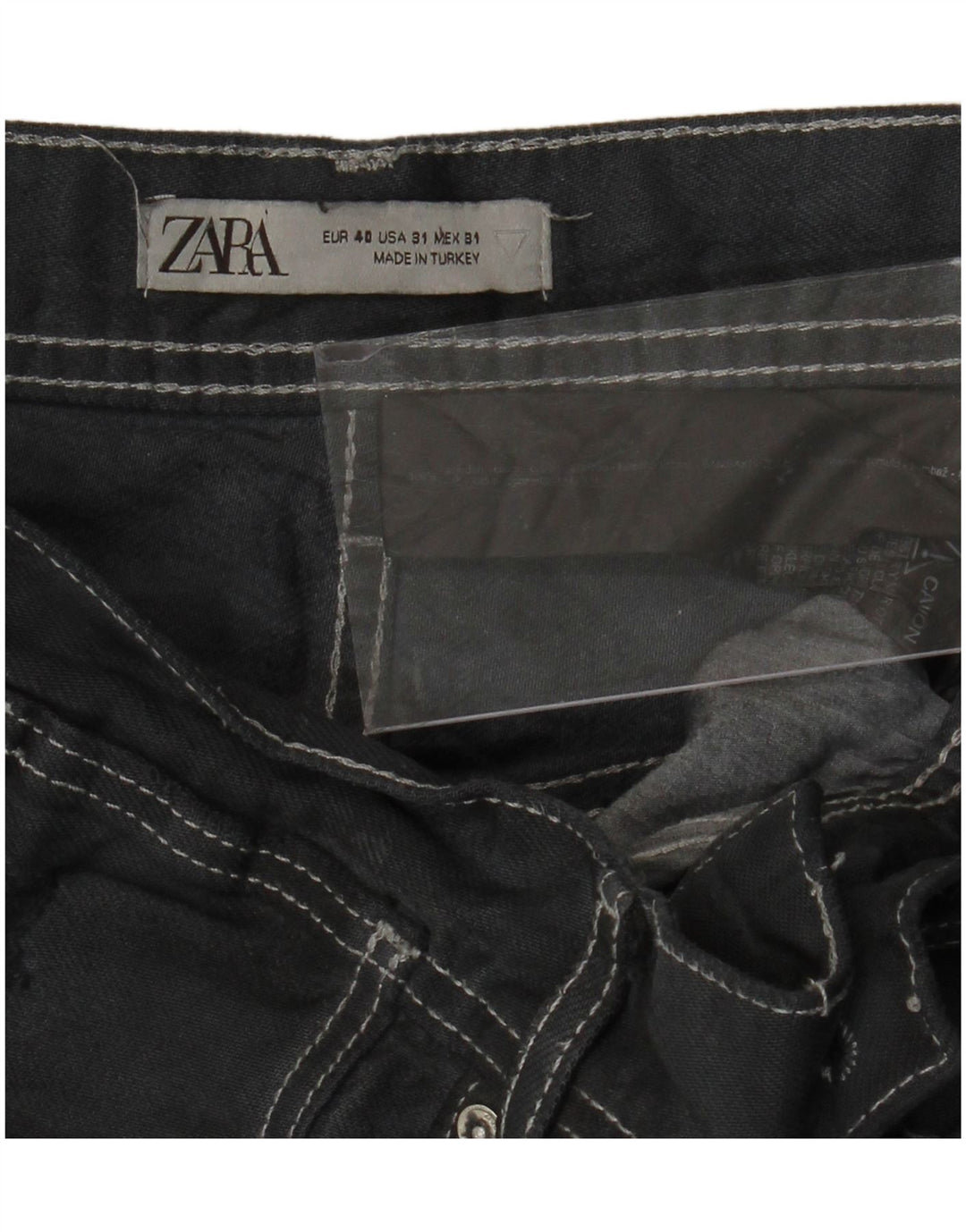 Męskie spodenki jeansowe ZARA w trudnej sytuacji EU 40 Medium W31, szara bawełna