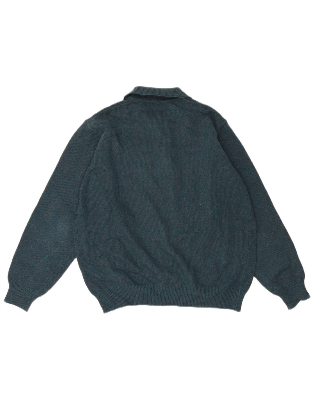 Męski sweter polo Stefanel, duży, zielony, wełniany