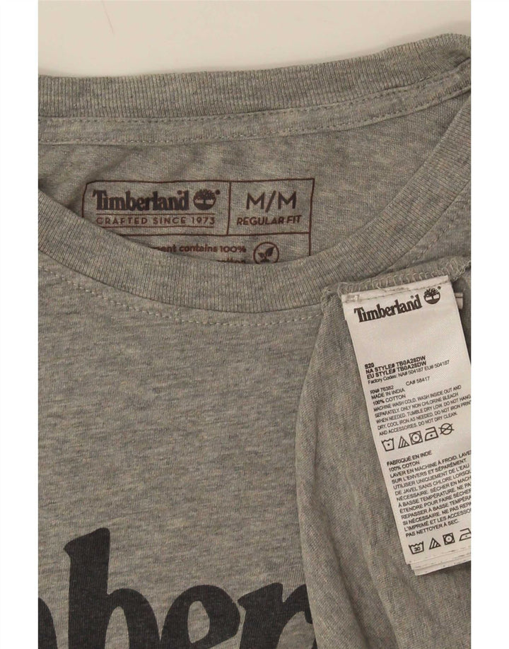 Męska koszulka Timberland o regularnym kroju z grafiką, średnia szara bawełna