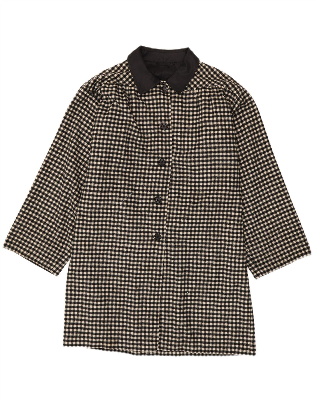 Płaszcz damski w stylu vintage UK 18 XL w kolorze czarnym w kratkę