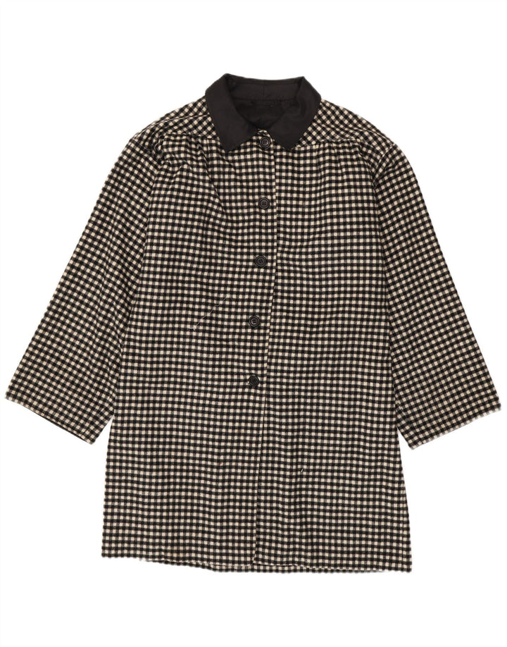 Płaszcz damski w stylu vintage UK 18 XL w kolorze czarnym w kratkę