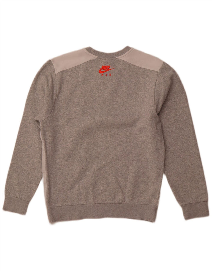 Męska bluza z grafiką NIKE, mała, szara, bawełniana w bloki kolorów