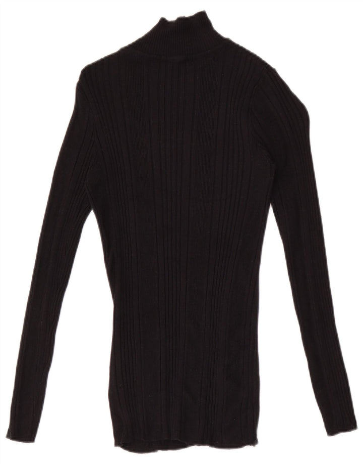 Marks & Spencer Damski top z długim rękawem UK 10 Small, czarna wiskoza