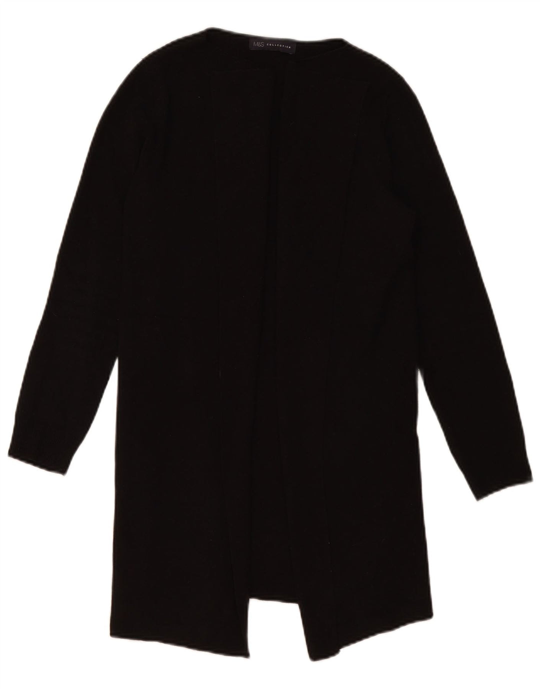 Marks & Spencer Damski sweter rozpinany o długim kroju, UK 10, mały, czarny