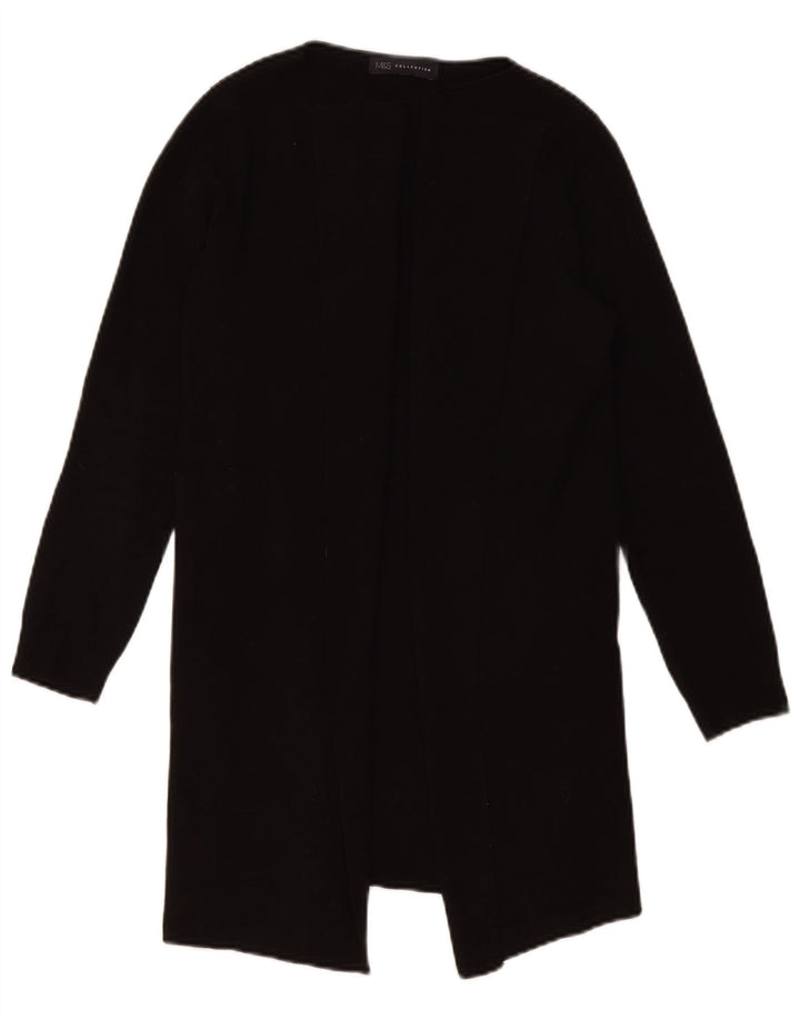 Marks & Spencer Damski sweter rozpinany o długim kroju, UK 10, mały, czarny