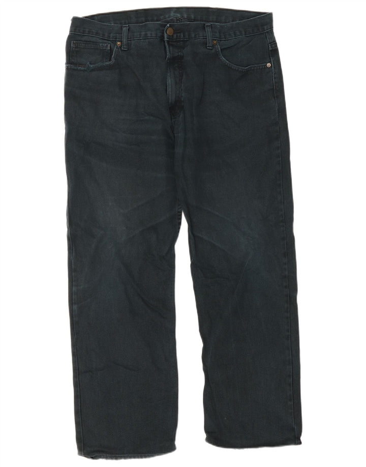 Marks & Spencer Męskie proste dżinsy W38 L29 Czarne bawełniane