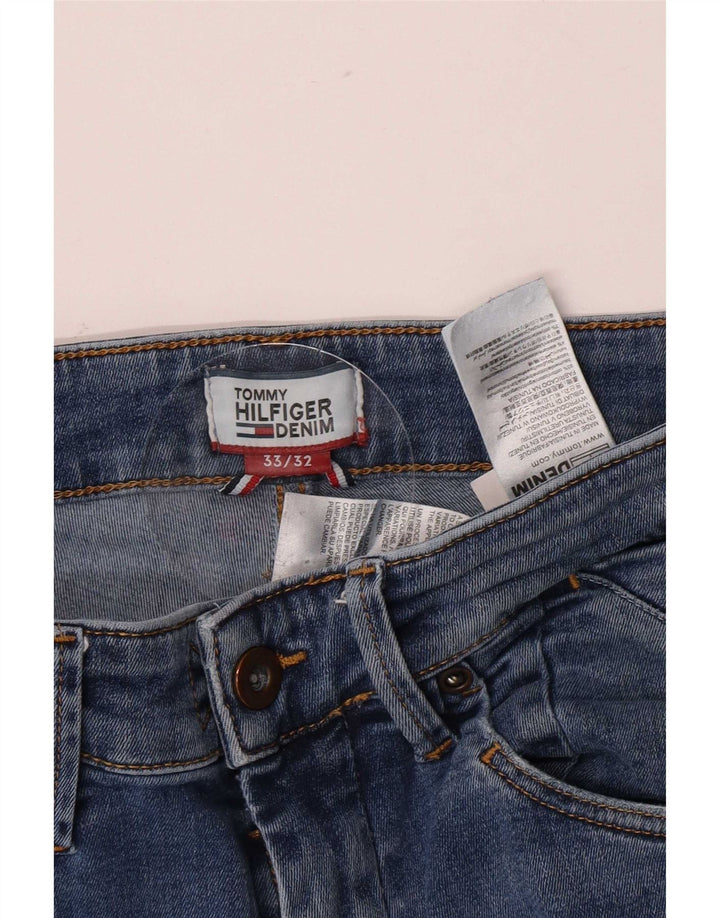 Tommy Hilfiger Męskie Scanton Distressed Denim Spodenki średnie W33 Niebieski
