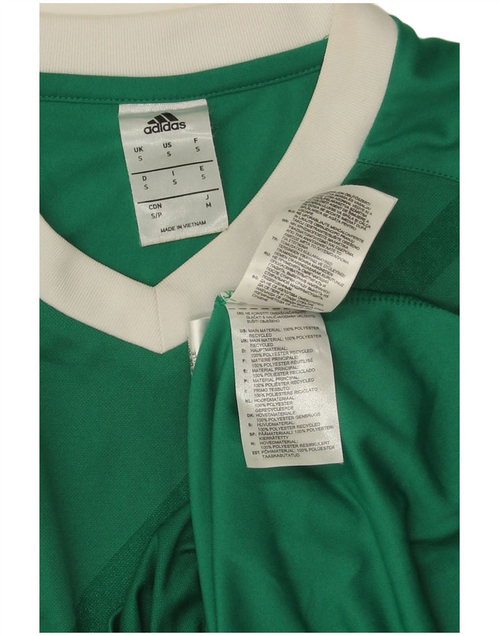 Adidas Męskie Climalite Graphic Top z długim rękawem, małe, zielone paski, poliester
