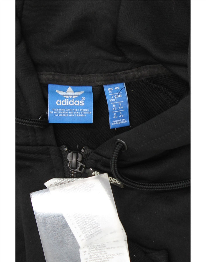 Damska kurtka dresowa Adidas UK 16, duża, czarna, z blokami kolorów, poliester