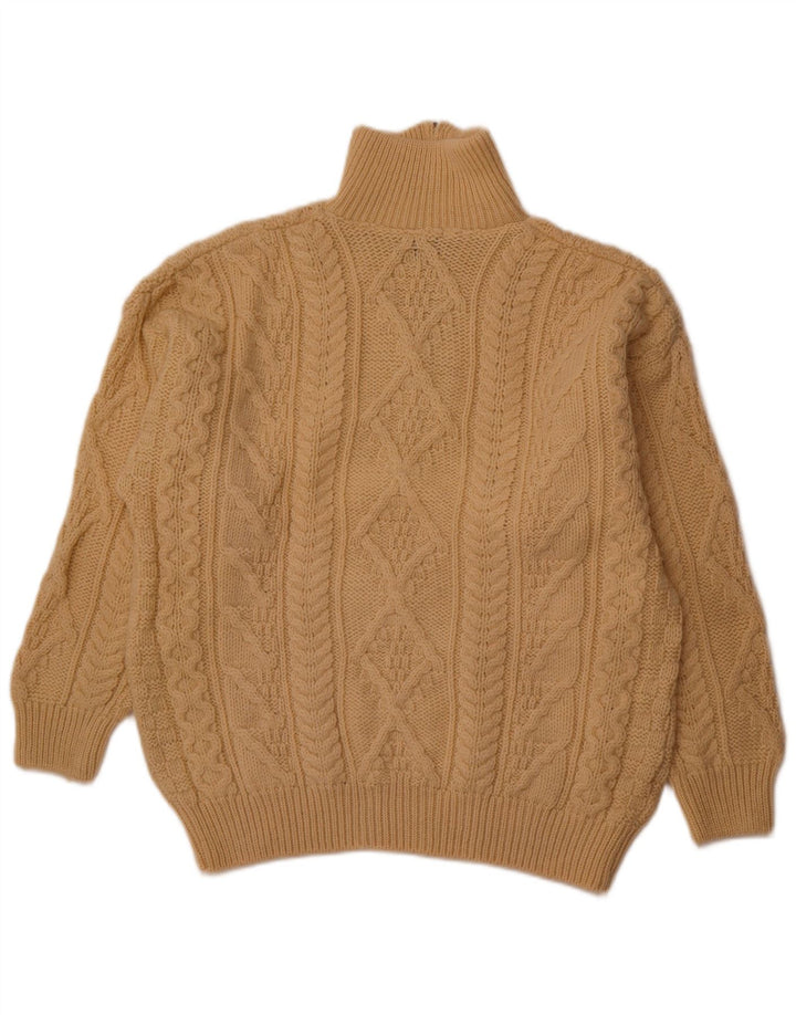 ARAN CRAFTS Męski sweter zapinany na zamek, średnio beżowy, wełniany