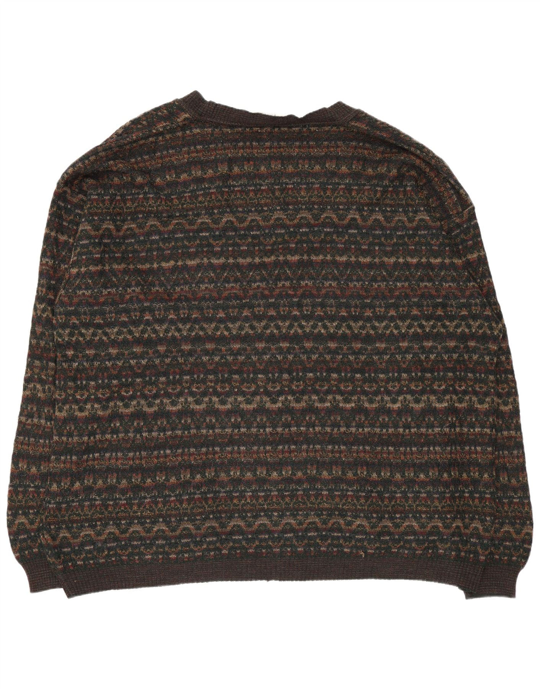 Sweter męski Rodes 2XL, brązowa, geometryczna wełna