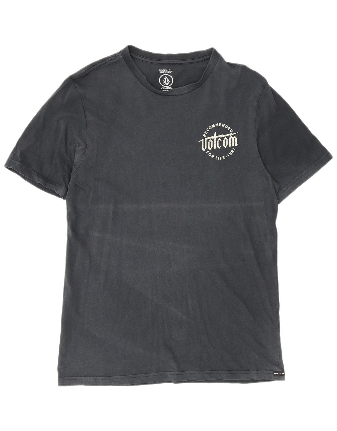 Męski T-shirt z grafiką Volcom o nowoczesnym kroju, mały, granatowy, bawełniany
