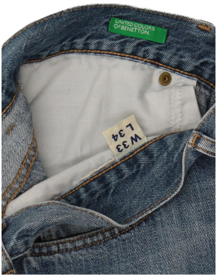 Męskie spodenki jeansowe Benetton W33 średni niebieski