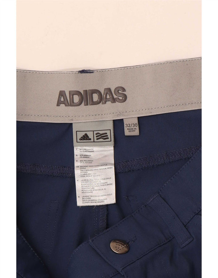 Męskie spodnie casual Adidas W32 L30 Niebieski poliamid