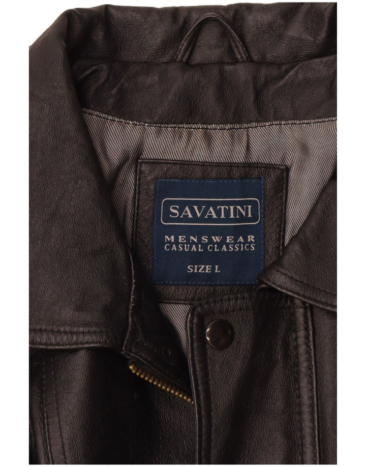 Vintage męska skórzana kurtka UK 40 duża czarna skóra