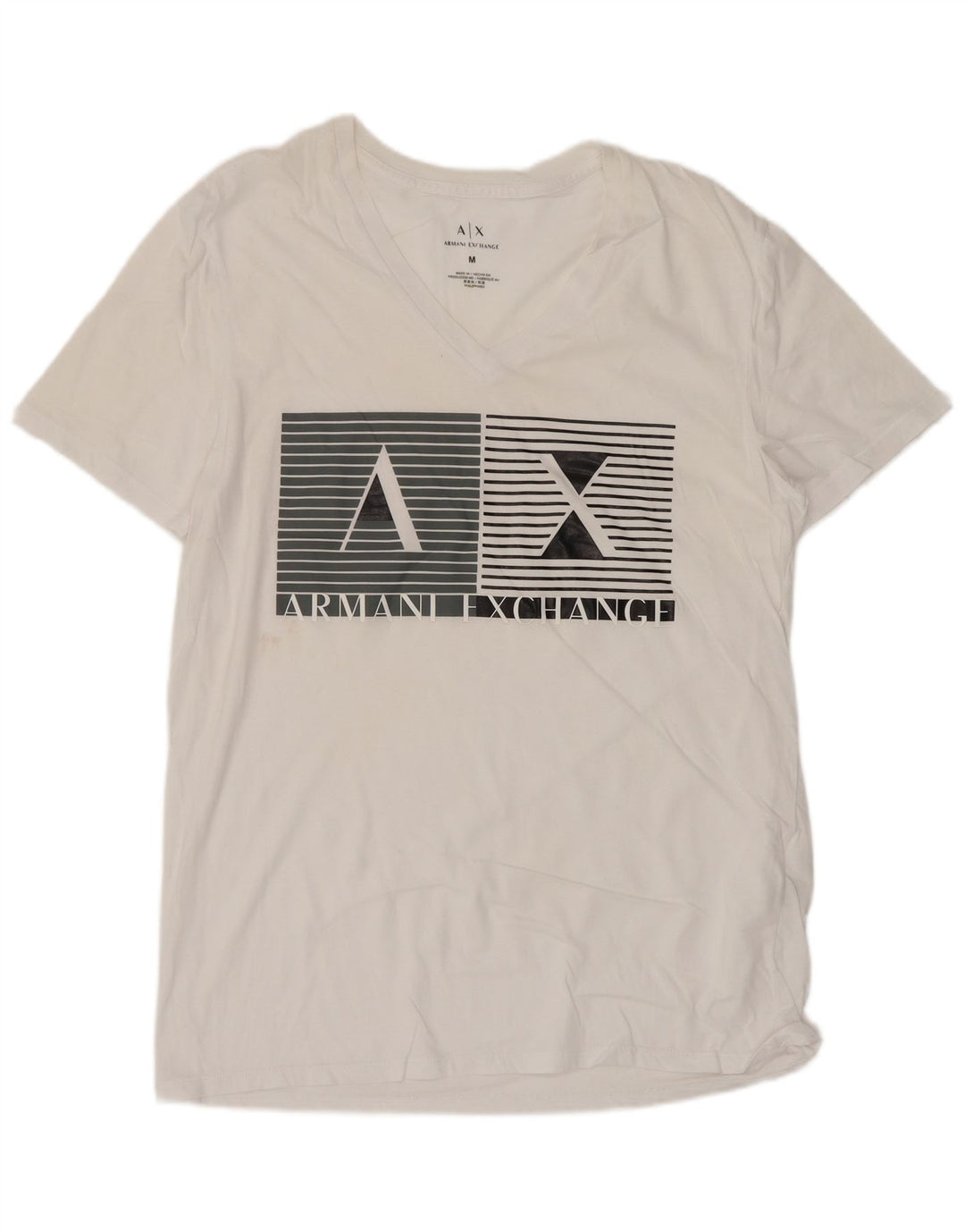 Męska koszulka z grafiką Armani Exchange, średnia, biała bawełna