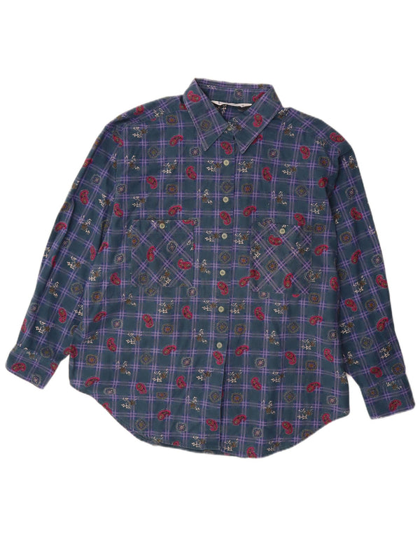 Vintage damska koszula flanelowa UK 18 XL granatowa paisley