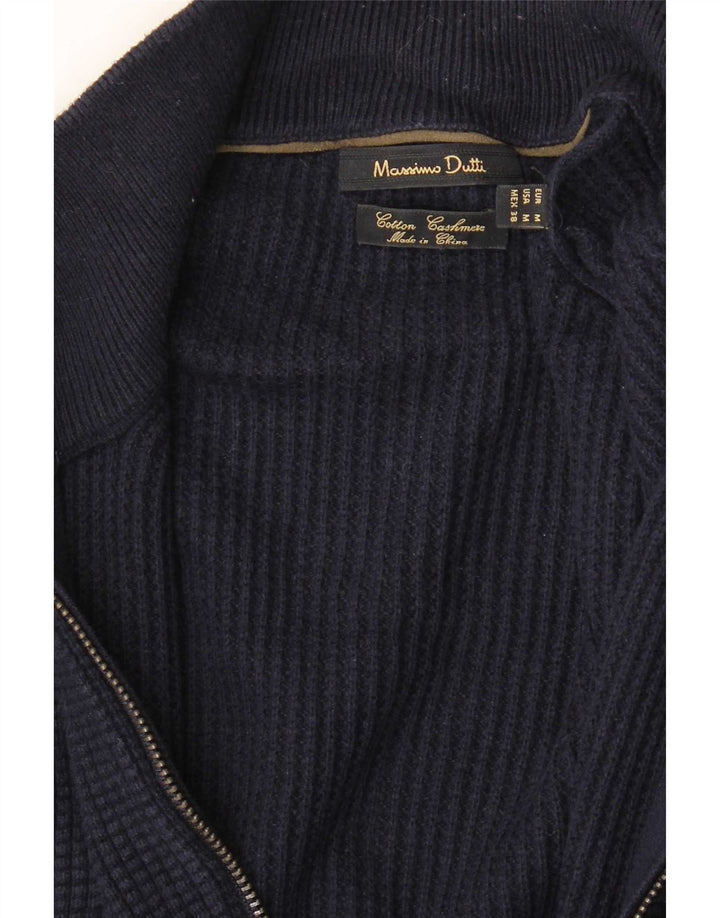 Męski sweter rozpinany Massimo Dutti, średni granatowy