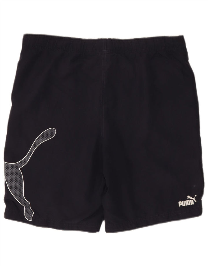 Męskie spodenki sportowe PUMA z grafiką, małe, granatowe, bawełniane