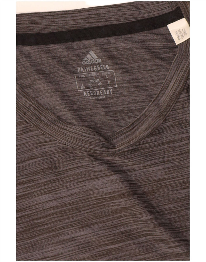Adidas Męski T-shirt Aeroready Top, duży, szary, nakrapiany poliester