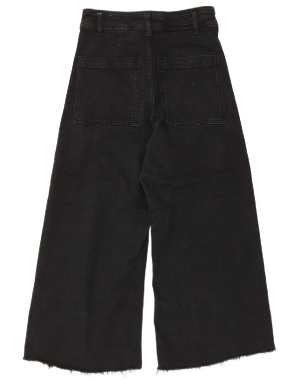 Dżinsy Zara Damskie Capri Z Szerokimi Nogawkami US 34 2XS W24 L22 Czarne Bawełniane