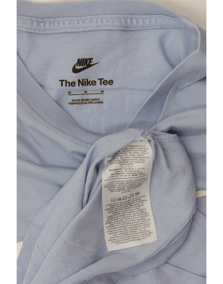 Męski T-shirt z grafiką NIKE Top, średni niebieski, bawełniany