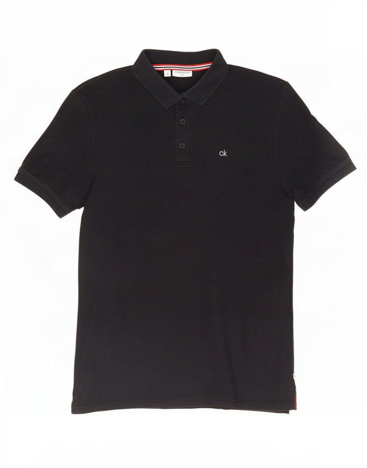 Męska koszulka polo Calvin Klein, średnia, granatowa, bawełniana