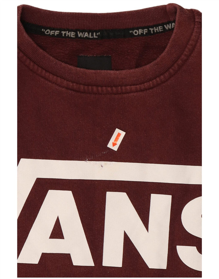 Męska bluza z grafiką Vans, mała, bordowa, bawełniana