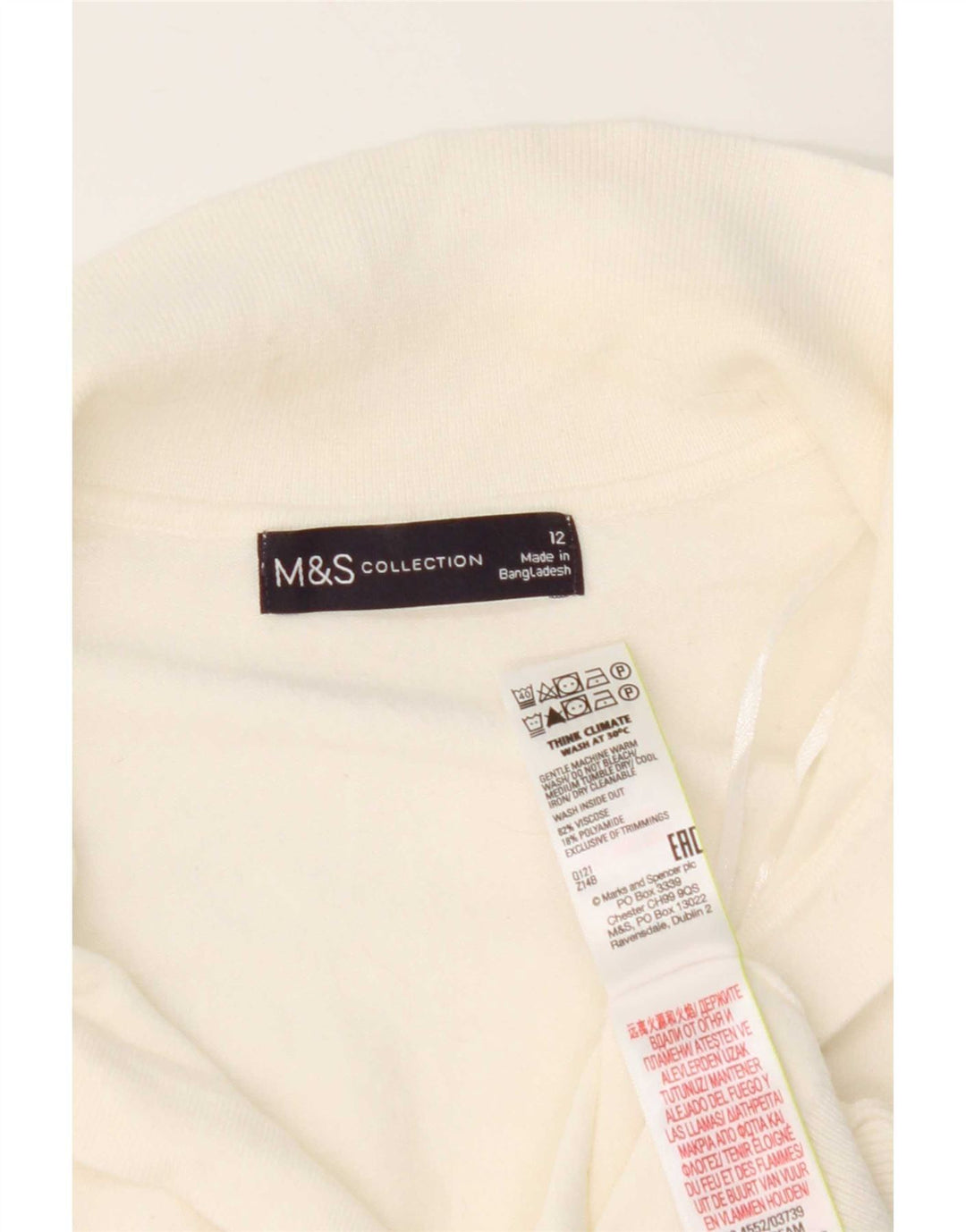 Damska koszulka polo Marks & Spencer UK 12, średnia biała wiskoza