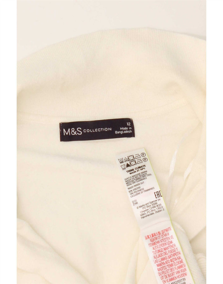 Damska koszulka polo Marks & Spencer UK 12, średnia biała wiskoza