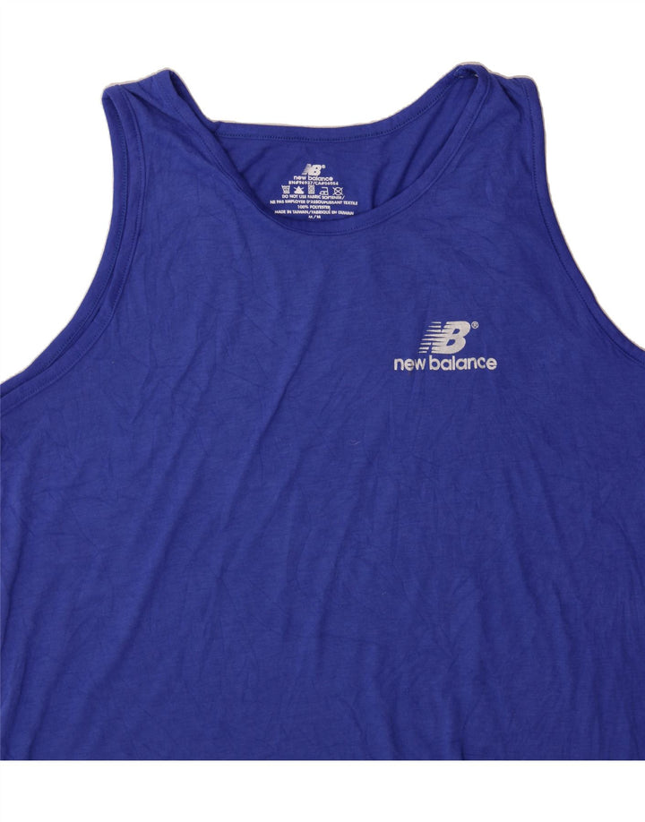 NEW BALANCE Womens Vest Top UK 14 Medium Blue Polyester Vintage New Balance and Second-Hand New Balance from Messina Hembry 
