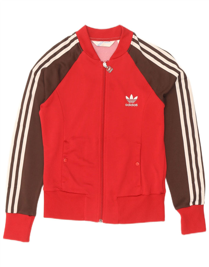 Damska bluza dresowa Adidas IT 38 XS Czerwony poliamid z blokami kolorów